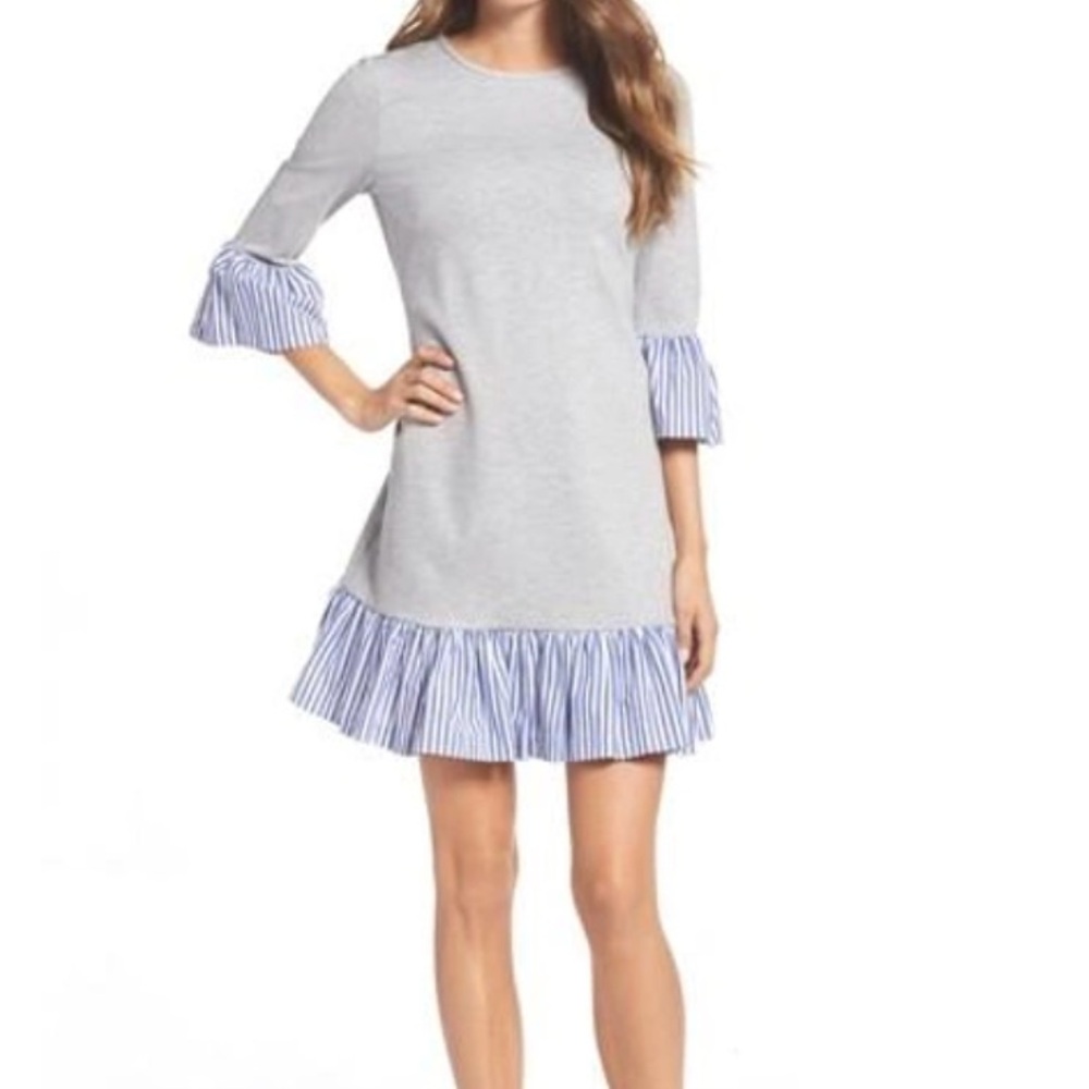 Eliza J Flounce Hem Sweatshirt Dress